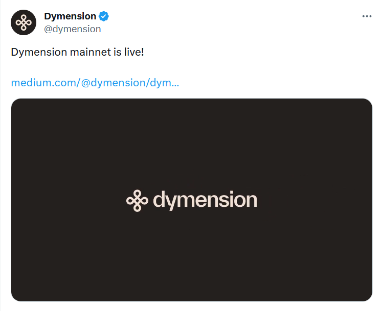 Капитализация Dymension (DYM) почти достигла $1 млрд
