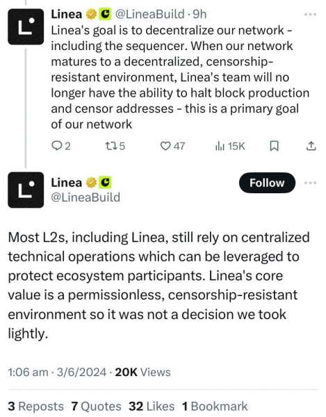 Остановка блокчейна Linea подчеркивает медленную децентрализацию Ethereum L2s