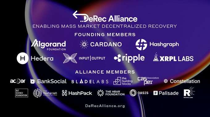 IOHK Cardano и Hedera официально присоединились к DeRec Alliance в качестве членов-основателей