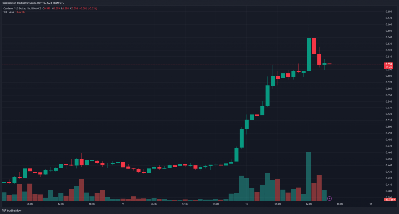 Курс Cardano вырос на 20% на фоне слухов о связи основателя проекта с Трампом